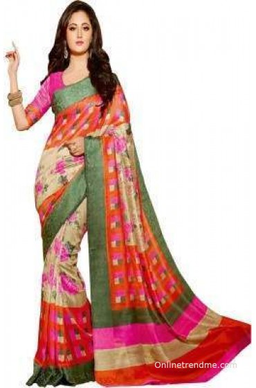 Kajal Sarees Striped Chanderi Cotton Sari Kajal Sarees Striped Chanderi Cotton Sari